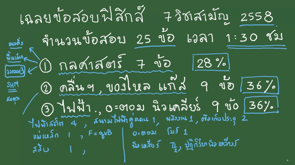 เฉลยข้อสอบฟิสิกส์ 9วิชาสามัญ58 ครั้งที่1